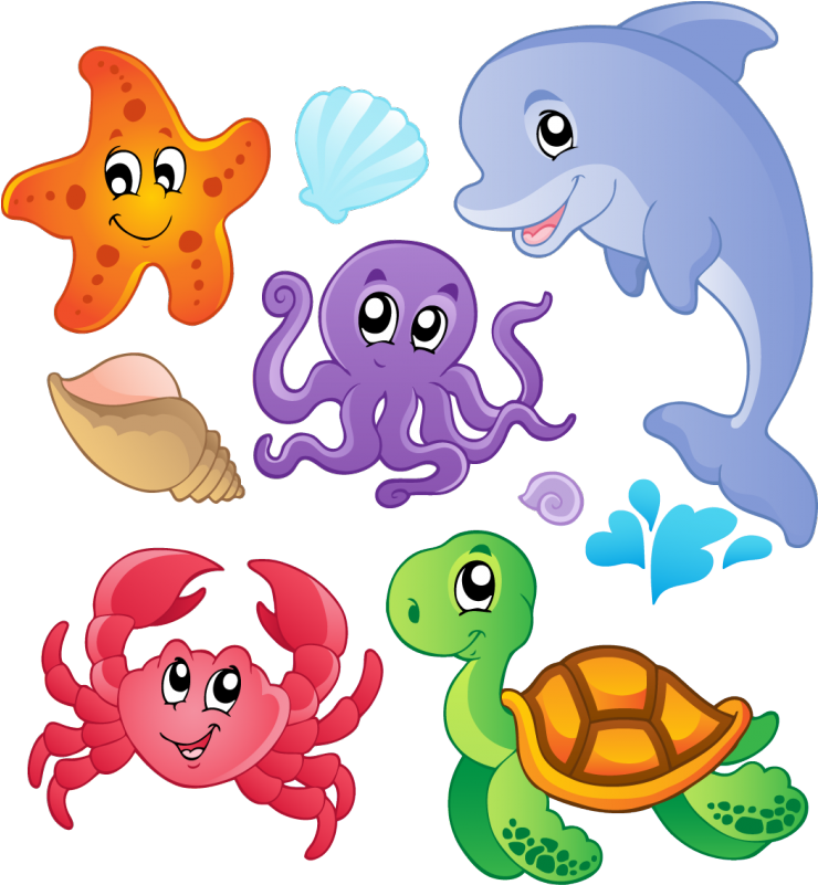 Pegatinas Animales Marinos - Cartoon Under The Sea Creatures (800x800)