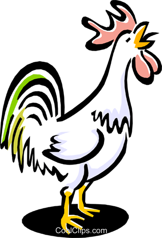Rooster Royalty Free Vector Clip Art Illustration Anim1553 - Free Clipart Rooster Crowing (327x480)
