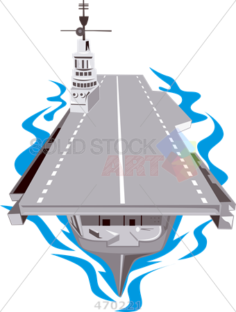 Stock Illustration Of Retro Cartoon Illustration Of - World War Two Aircraft Carrier Retro Queen Duvet (340x450)