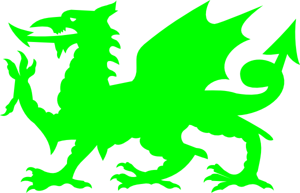 Dragon Clipart Outline - Green Dragon Clipart (600x386)