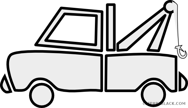Tow Truck Transportation Free Black White Clipart Images - Tom The Tow Truck Coloring Pages (600x346)