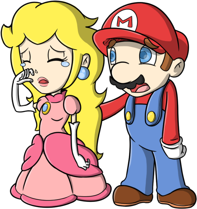 Sad Mario And Peach By Whitemaze - Princess Peach And Mario Sad (894x894)