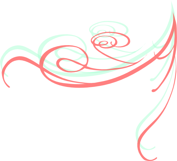 This Free Clip Arts Design Of New Coral And Mint Green - Transparent Background Gold Swirls (600x546)