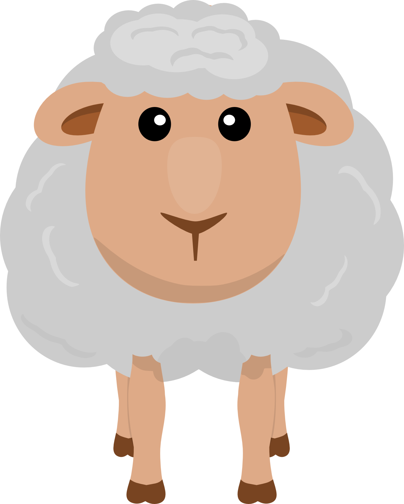 Sheep Clip Art Clip Art Animals Cartoon - Transparent Background Sheep Clipart (1390x1734)