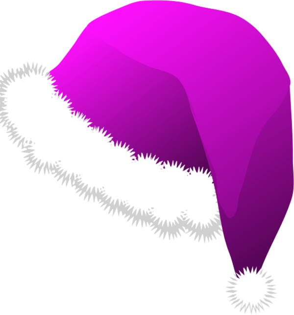 Christmas Santa Claus Hats Clipart - Purple Santa Hat Transparent (600x644)