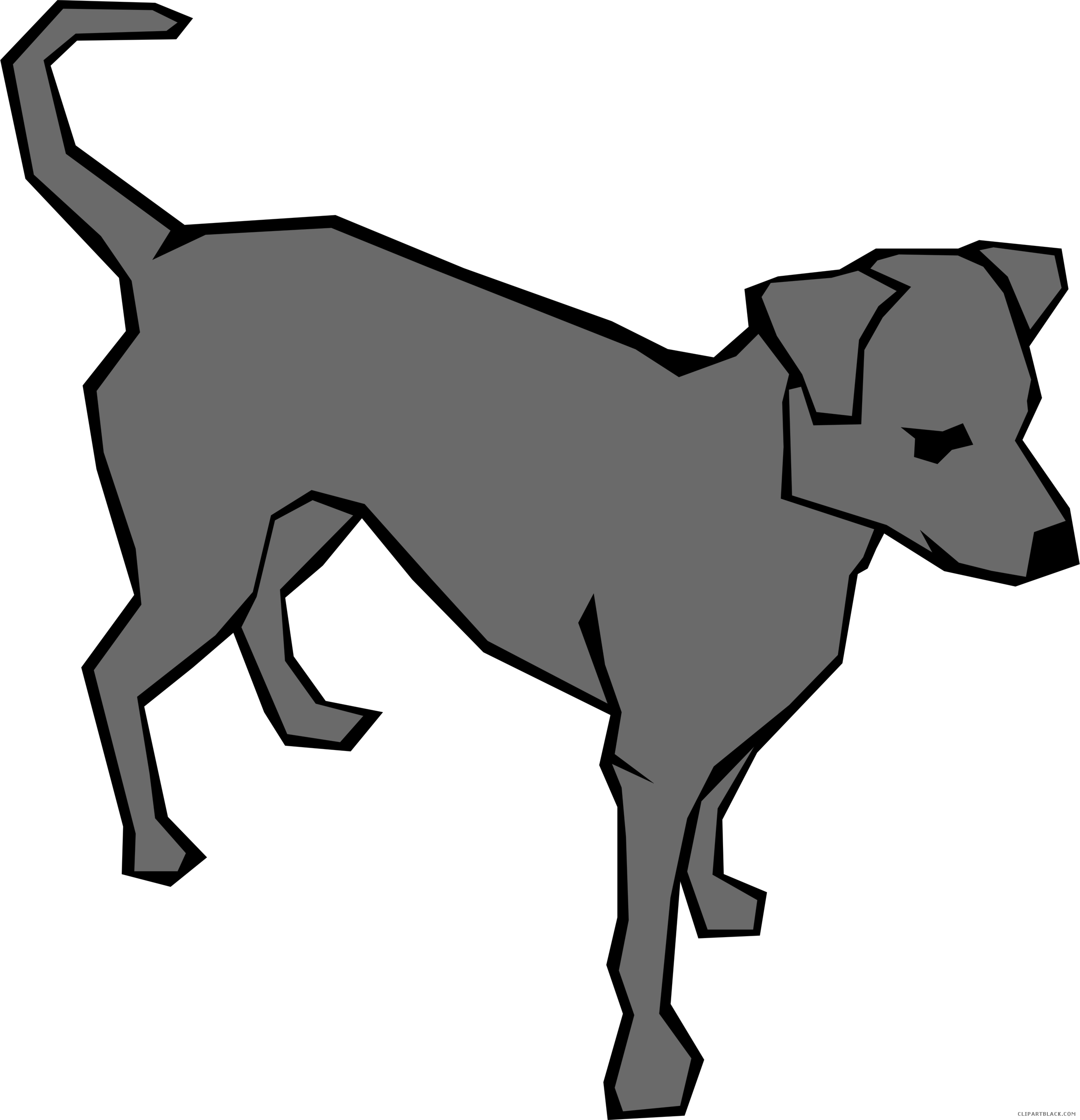 Grayscale Dog Animal Free Black White Clipart Images - Brown Dog Shower Curtain (2314x2400)