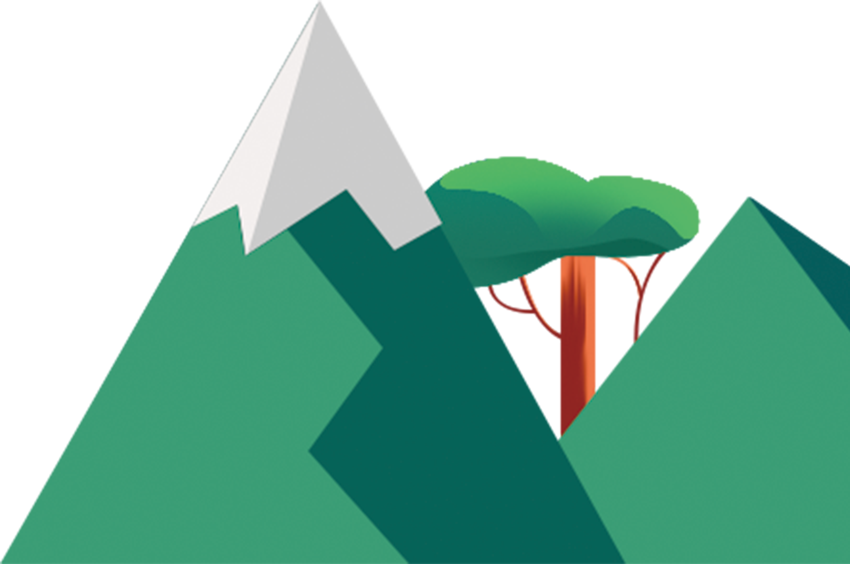 Castle Peak Trees Decorated Flat Cartoon - 青山 卡通 (2920x1939)