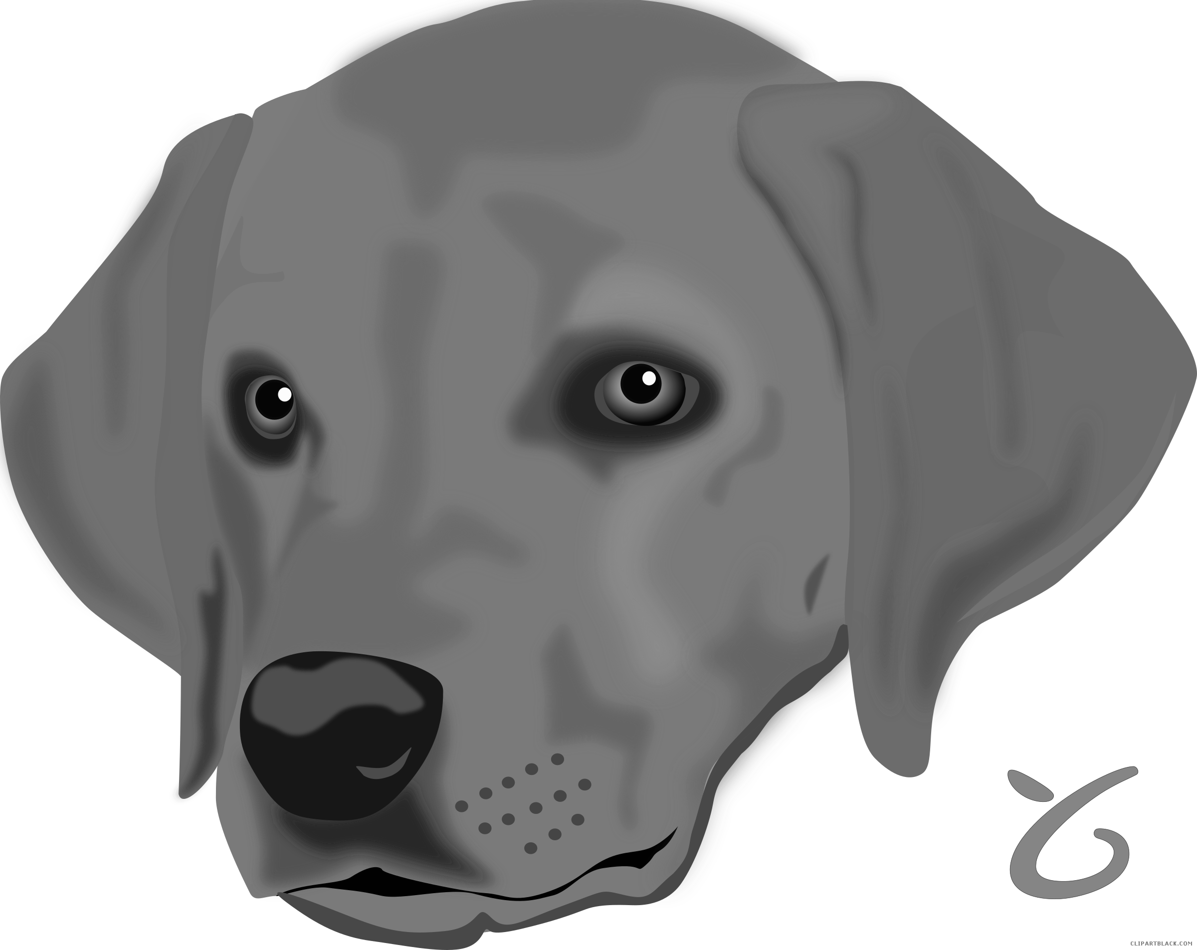 Dog Animal Free Black White Clipart Images Clipartblack - Head Of A Dog (2400x1905)