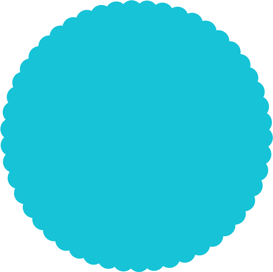 Circle Clipart Scalloped Edge - Circle Turquoise (1500x1500)