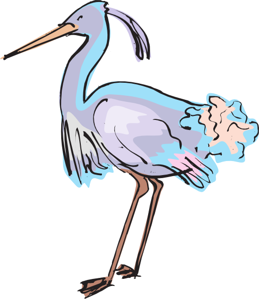 Stork, Heron, Crane And Egret Birds Vector Illustrations - Heron Clipart (623x720)