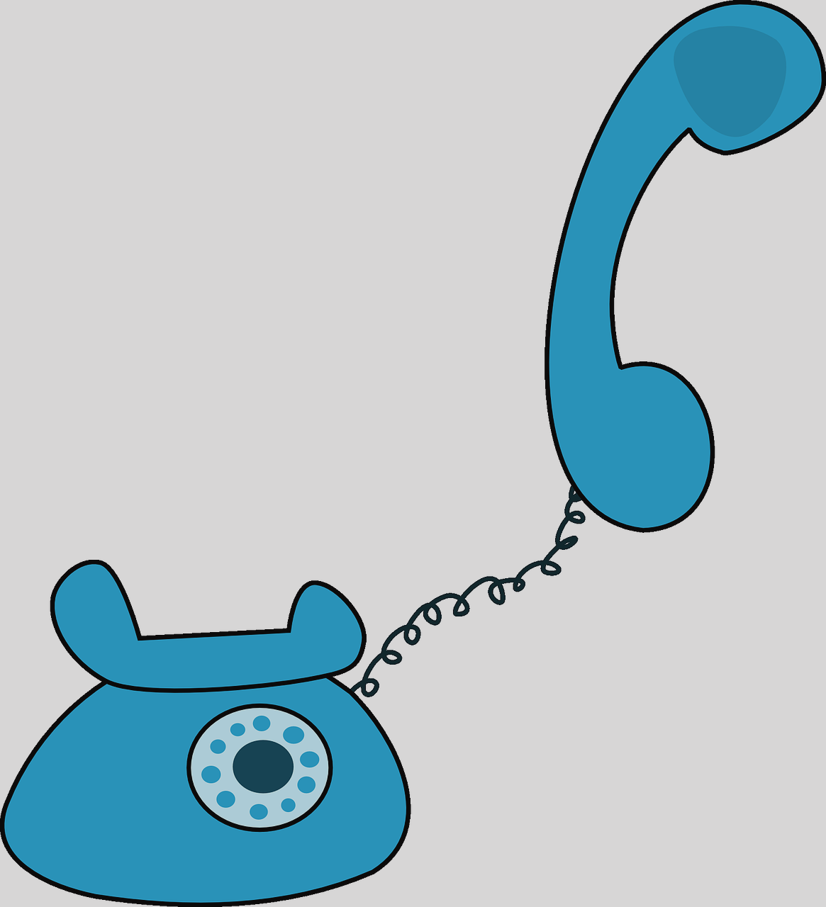 Free Cartoon Blue Telephone Clip Art Blue Telephone - สัญลักษณ์ โทรศัพท์ สี แดง (1165x1280)