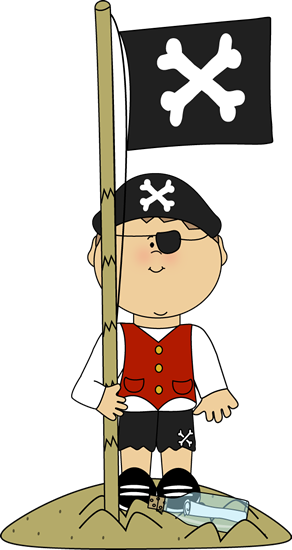 Island Clipart Cute - Pirate Flag Clipart (292x550)