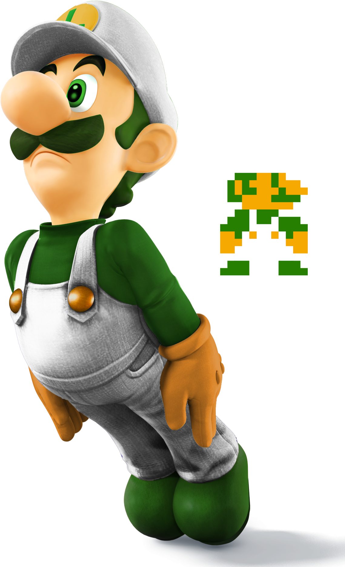 Luigi Clipart Color - Super Smash Bros Melee Mario And Luigi (1234x1920)