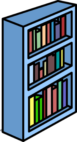 Blue Bookshelf Sprite 011 - Blue Bookshelf Sprite 011 (262x479)