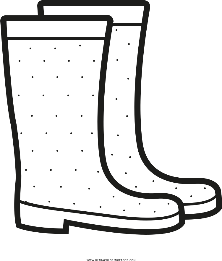 Rain Boots Coloring Page - Stivali Da Pioggia Da Colorare (1000x1000)