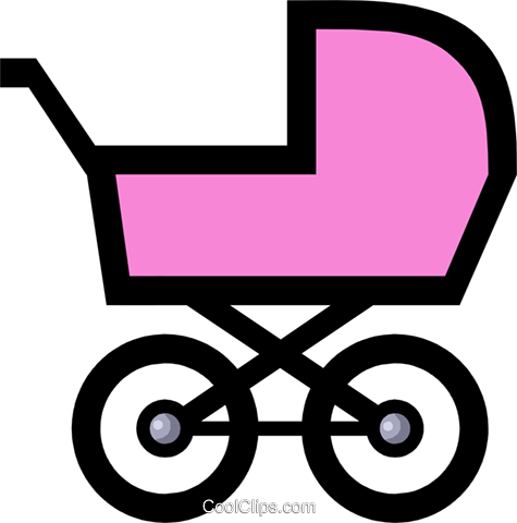 Symbol Of A Baby Carriage Royalty Free Vector Clip - Kinderwagen Symbol (475x480)