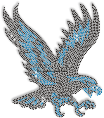 Rhinestone Blue And Black Prints Eagle Iron On Transfer - La Trobe University (450x450)
