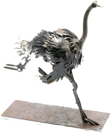 Metal Sculpture Scrap Recycling Animal - Sculpture (580x500)