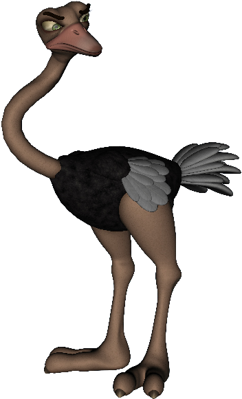 Cartoon Ostrich 4 Height= - Clip Art (600x600)