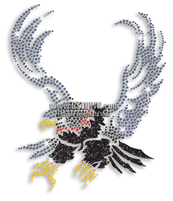 Shining Eagle Hotfix Rhinestone Transfer For Clothes - Motif (450x450)