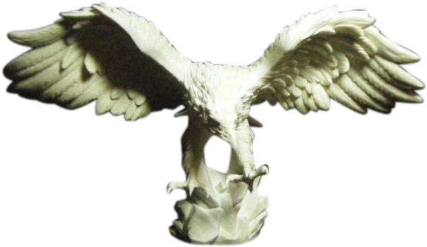 Alabaster American Eagle Sculpture With Marble Base - Sculpture (605x605)