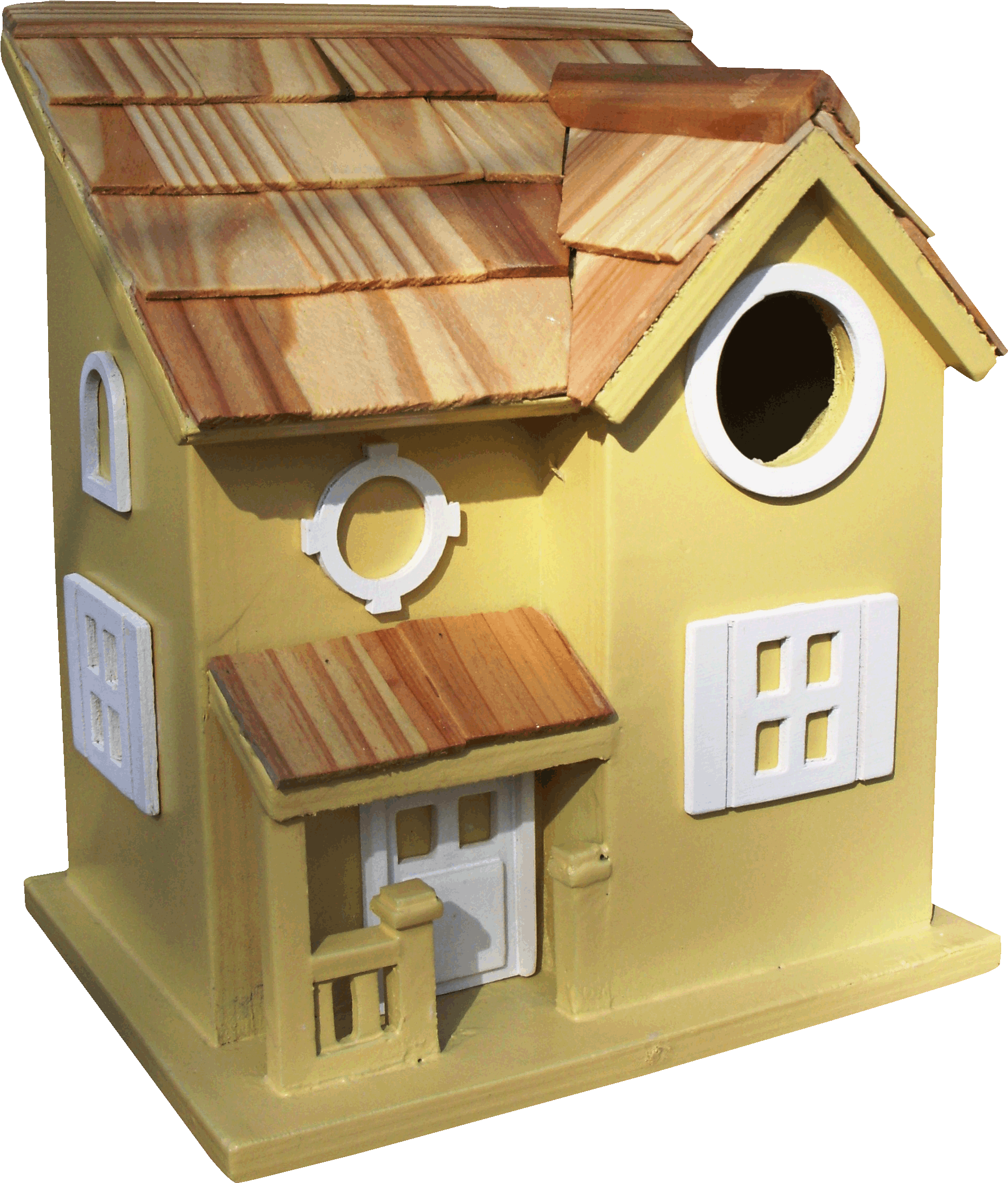 Nestling Cottage Birdhouse - Outdoor Accents Birdcare Yellow Nestling Cottage Birdhouse (1995x2879)