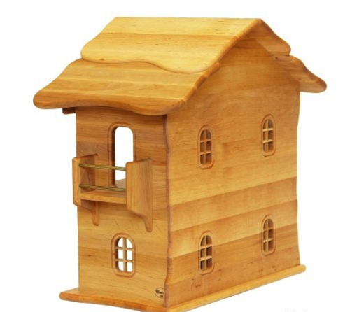 Doll House, Open & With Red Roof - Dollhouse (600x600)