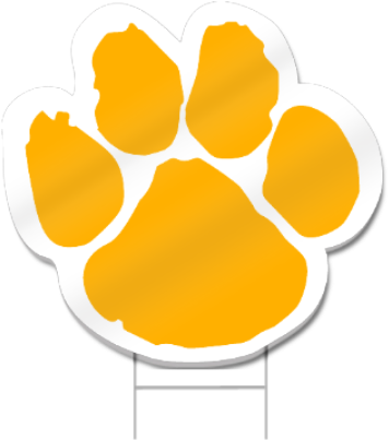 Paw Shaped Sign - Panther Paw Charleston Il (450x450)