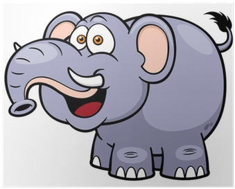 Vector Illustration Of Cartoon Elephant Poster • Pixers® - Am (400x400)