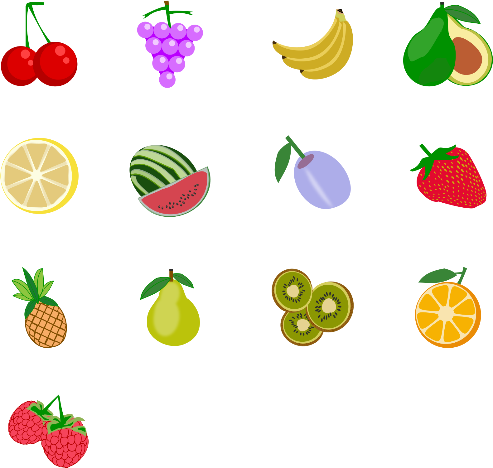 Рисунки фрукты мини