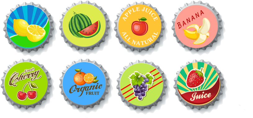 Fruit Retro Ads Illustrations For Borrle Cap Png Graphic - Fruit (1200x628)