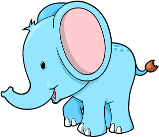 Blue Elephant Wall Decal - Baby Blue Elephant Cartoon (850x731)