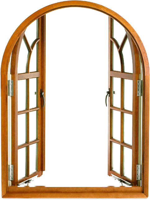 Open Window Png - Arched Window (496x656)