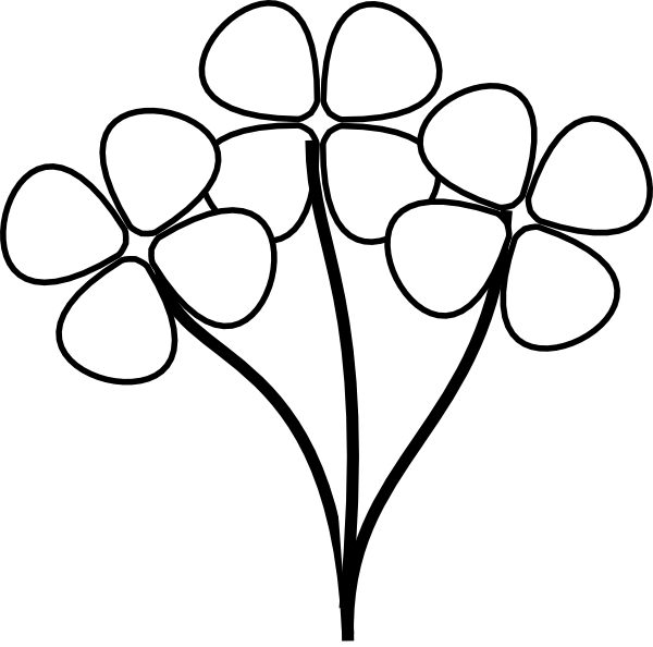 Flower Stem Clipart Black And White Clipart Panda Free - Line Art (600x594)