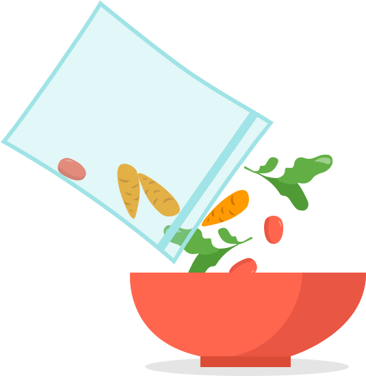 Snack On Fruit And Vegetables - Illustration (720x550)
