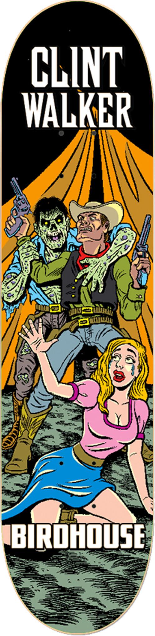 Clint Walker Mexipulp Deck - Birdhouse Mexipulp Pro Skateboard Deck - Walker 8.5" (627x2048)