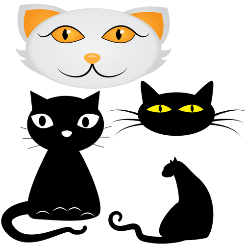 Black Cat Silhouette Clipart - Custom Cats Shower Curtain (500x500)