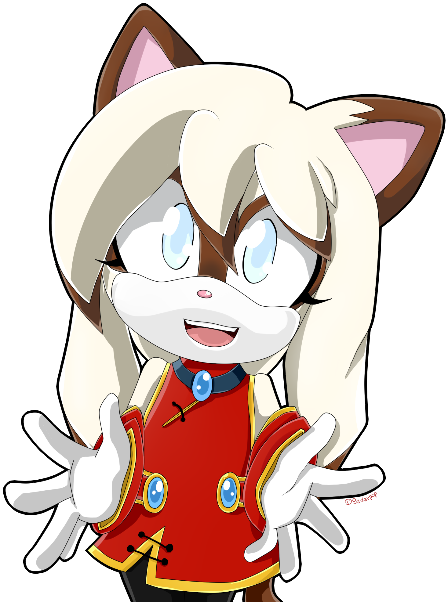 Yuki The Siamese Cat By Gederpop - Cartoon (2100x1984)