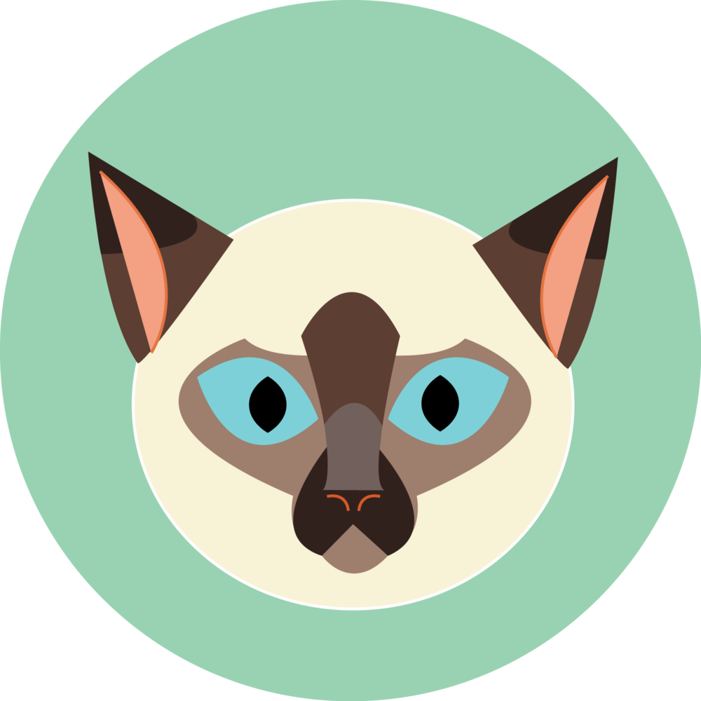 I Created This Set Of Geometric Cat Illustrations On - Cartoon (1000x1000)