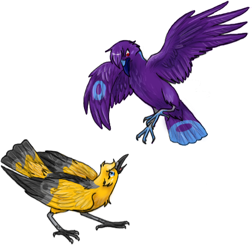 Chrissie And Aju Bird Form By Reaper Neko - Summer Tanager (578x495)