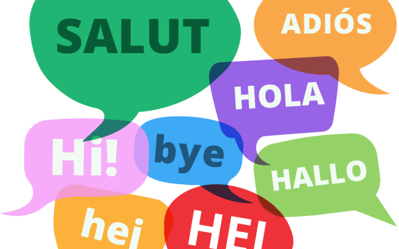 Language Clipart - Ourclipart - Hi Different Languages Transparent (800x499)