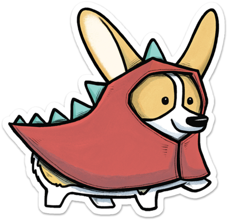 Corgisaur Sticker - Sticker (500x500)