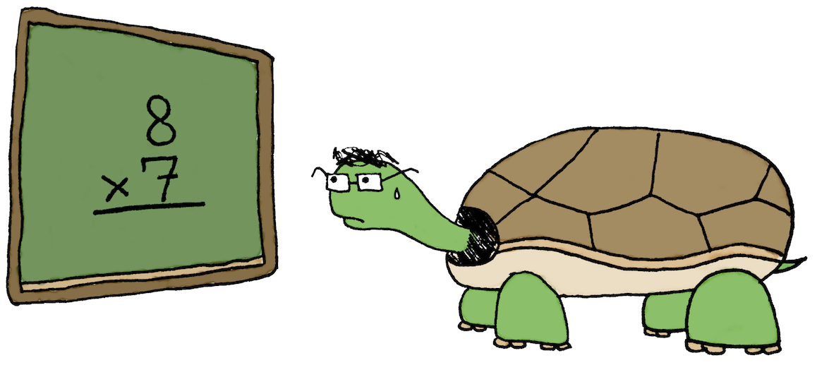 A Cartoon Of A Turtle Nervously Trying To Figure Out - Cartoon (1158x517)