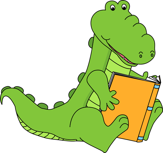 Gators Are Readers - Animals Reading Books Clip Art (550x515)