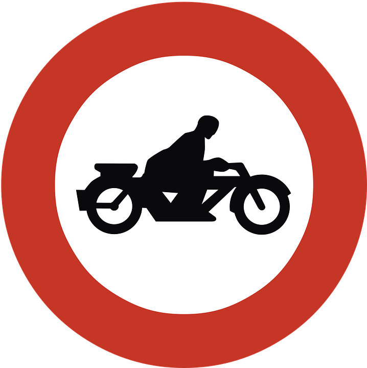 Señal De Prohibición Entrada Prohibida A Motocicletas - Sepeda Motor Dilarang Masuk (718x720)