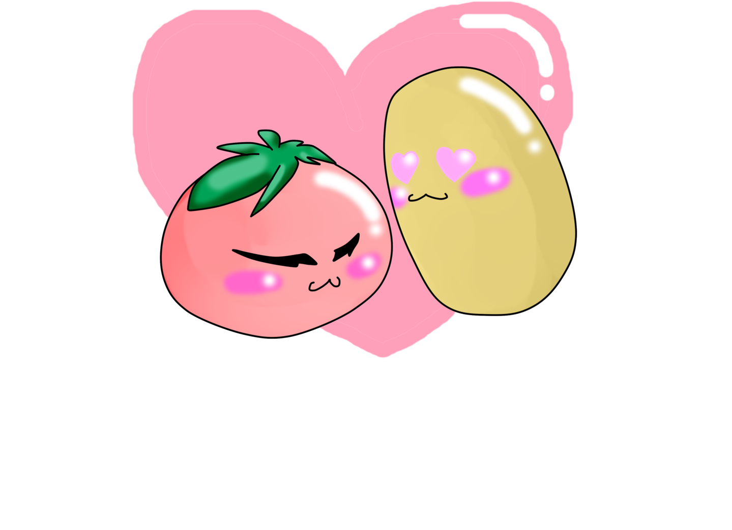 I Love You Potato/tomato By Takashymoy - Cartoon (1600x1200)