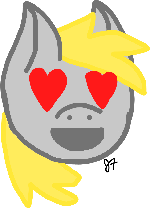 Derpy Heart Eyes Emoji By Tinyninja9000 Derpy Heart - Cartoon (1000x1414)