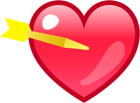 Heart With Arrow Emoji - Arrow In Heart Emoji Transparent (512x512)