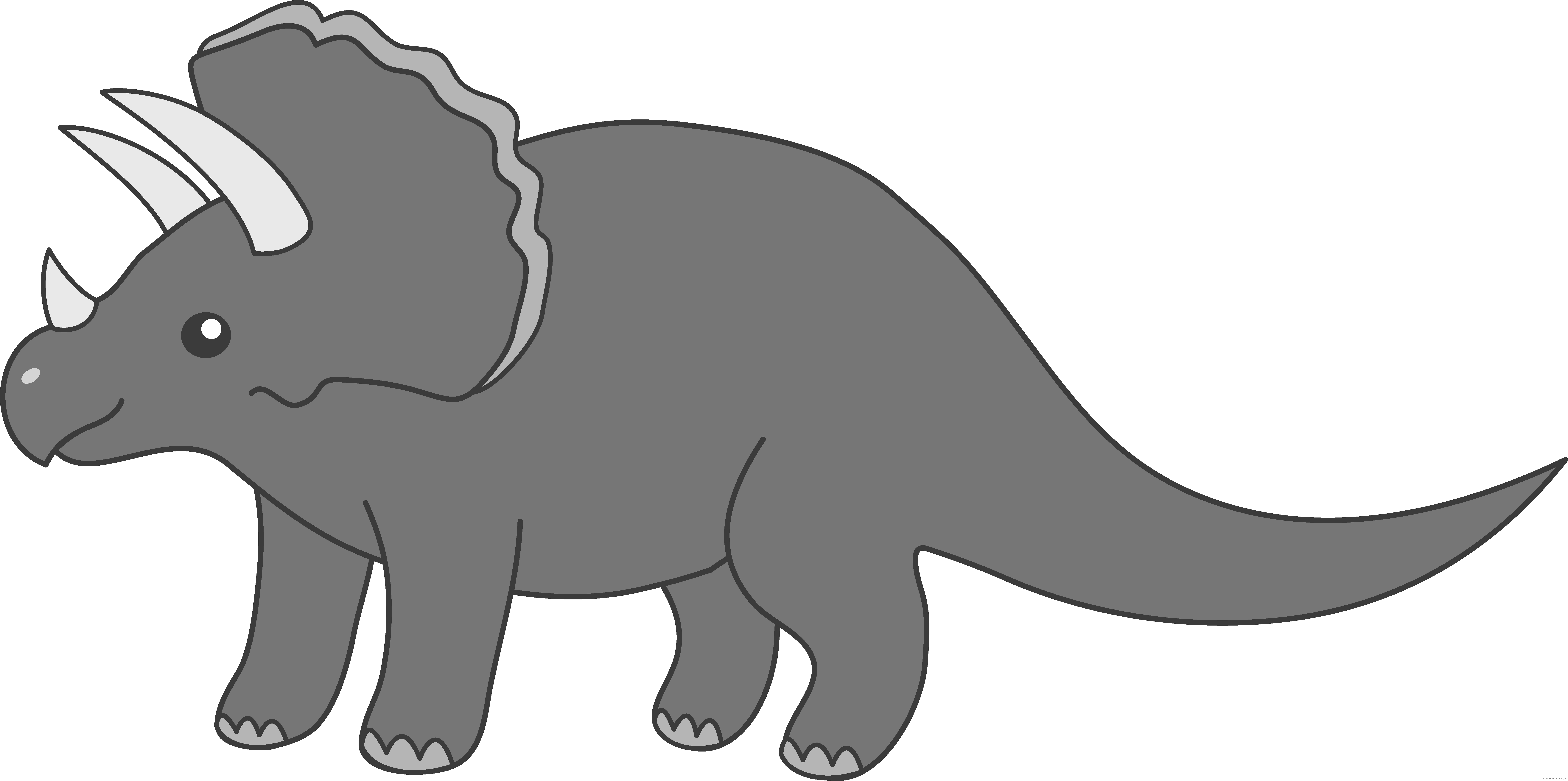 Triceratops Animal Free Black White Clipart Images - Triceratops Clipart (8400x4185)