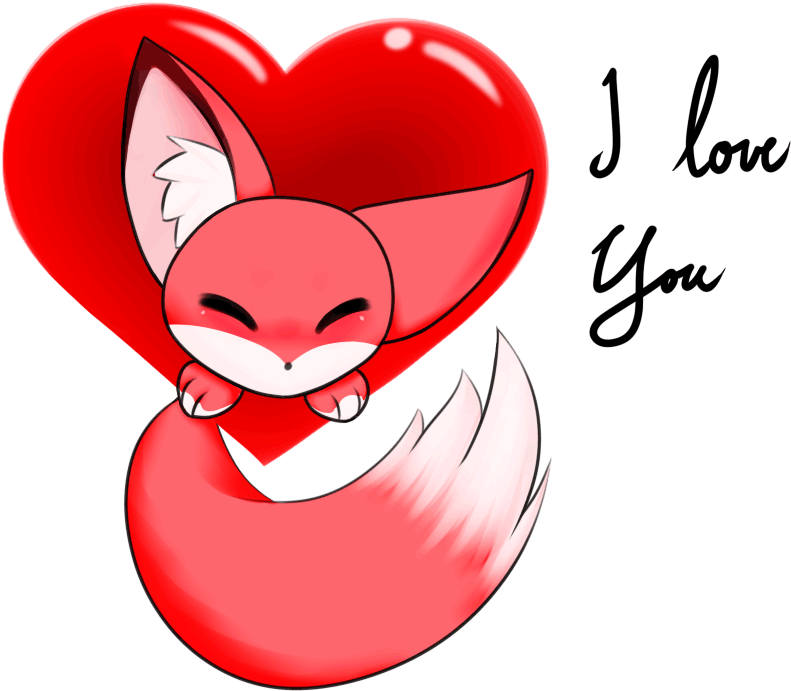 Fox I Love U By Rianadragoness - Funny I Love You Animated Gif (1100x800)